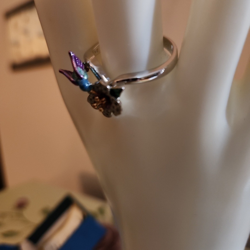 Bradford Exchange Lena Liu Hummingbird Ring Size 11 - Picture 3 of 8